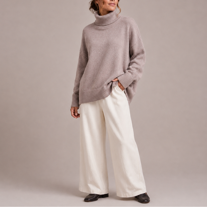 Abbie | Oversized Roll Neck Textured Jumper