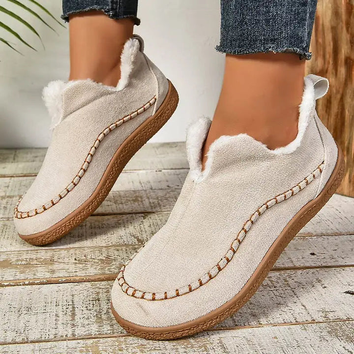 Alicia | Faux Fur Lined Suede-Look Loafers