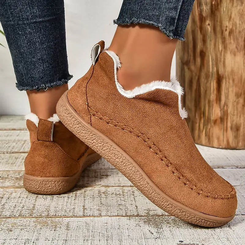 Alicia | Faux Fur Lined Suede-Look Loafers