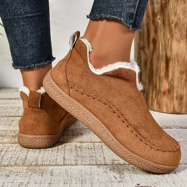 Alicia | Faux Fur Lined Suede-Look Loafers