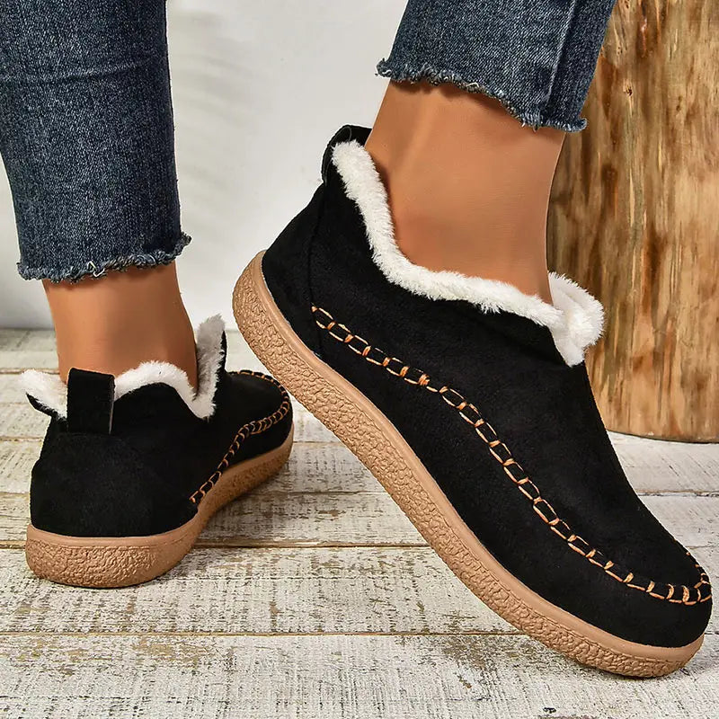 Alicia | Faux Fur Lined Suede-Look Loafers