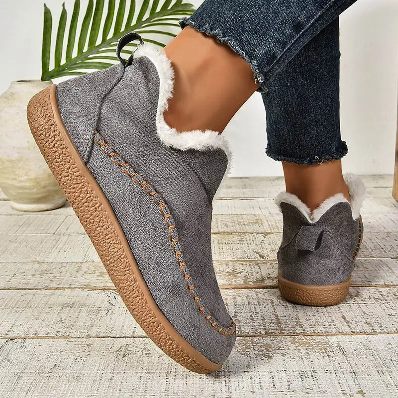 Alicia | Faux Fur Lined Suede-Look Loafers
