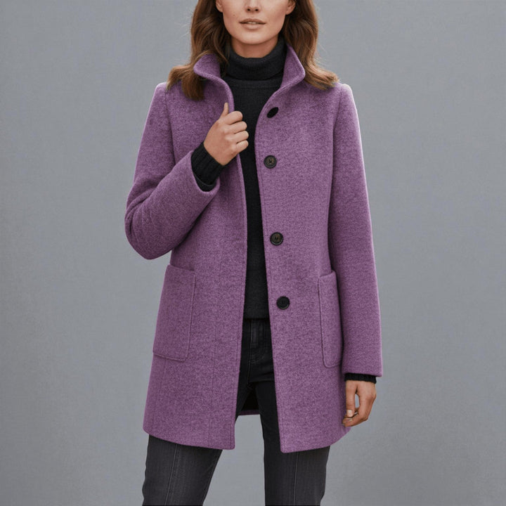 Amy | Stand Collar Patch Pocket Longline Coat