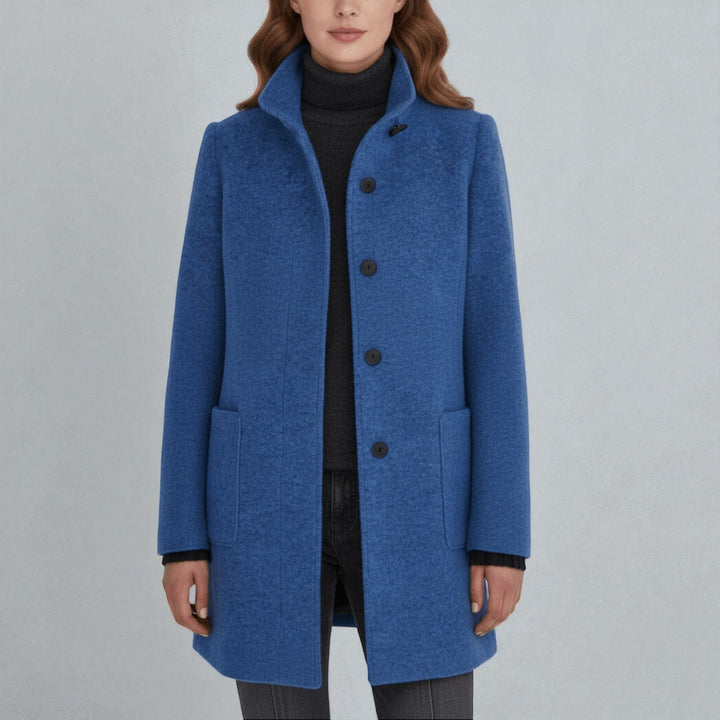 Amy | Stand Collar Patch Pocket Longline Coat