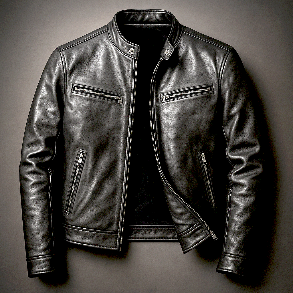 Barnaby | Stand Collar Zip-Up Leather Jacket
