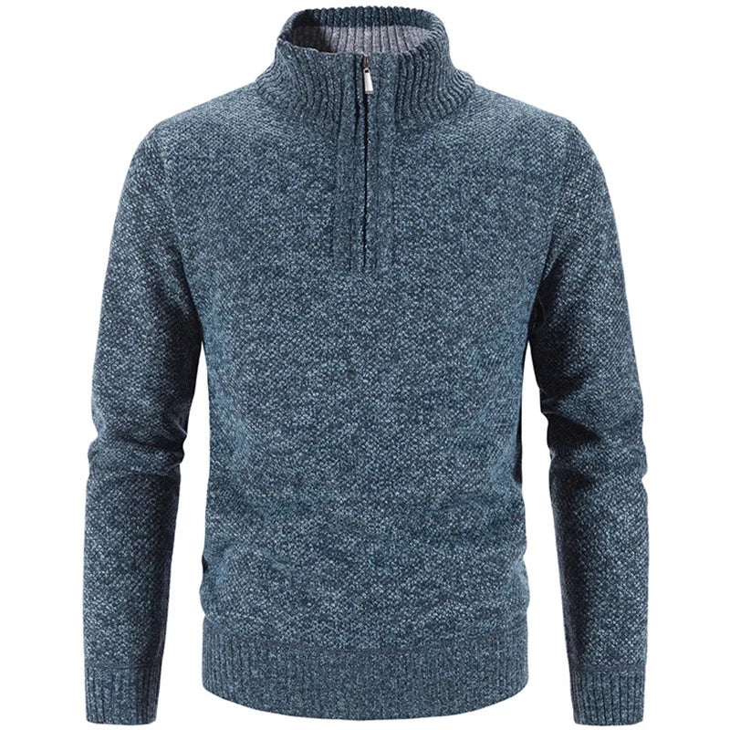 Cameron | Half Zip Stand Collar Knitted Jumper