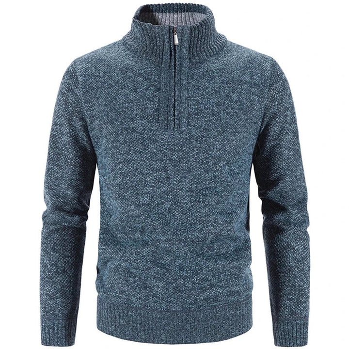 Cameron | Half Zip Stand Collar Knitted Jumper