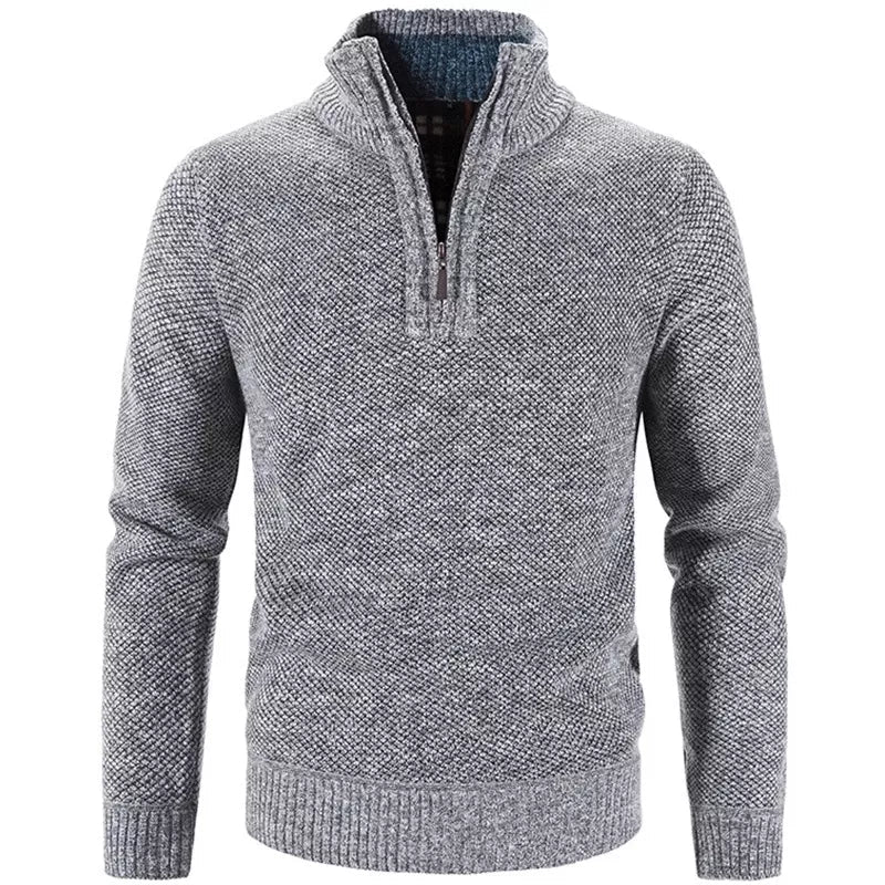 Cameron | Half Zip Stand Collar Knitted Jumper
