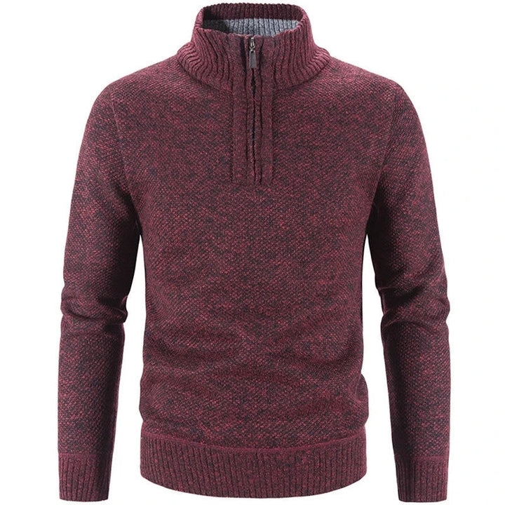 Cameron | Half Zip Stand Collar Knitted Jumper