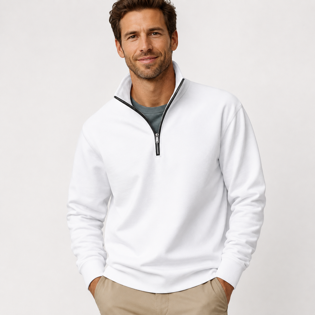 Carl | Quarter Zip Funnel Neck Sweatshirt