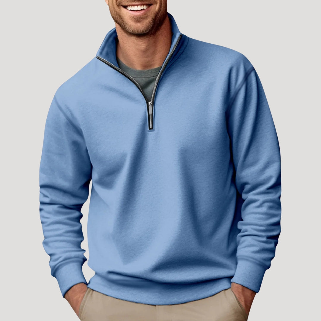 Carl | Quarter Zip Funnel Neck Sweatshirt