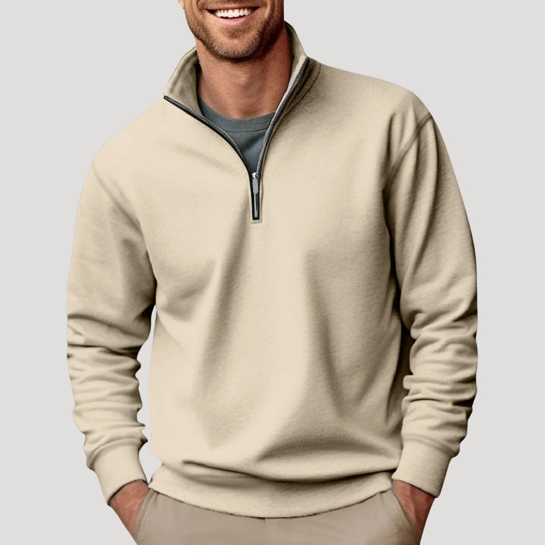 Carl | Quarter Zip Funnel Neck Sweatshirt