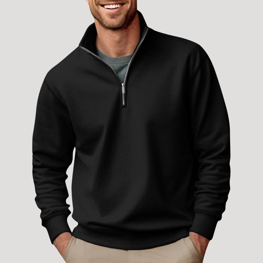 Carl | Quarter Zip Funnel Neck Sweatshirt