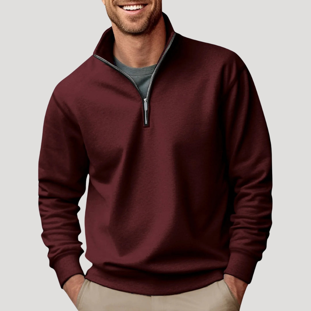 Carl | Quarter Zip Funnel Neck Sweatshirt