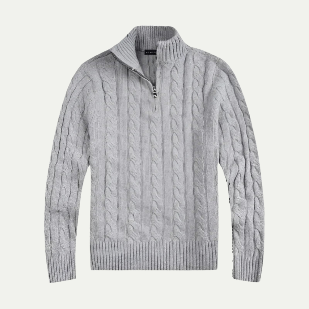 Carlos | Cable Knit Half-Zip Cotton Jumper