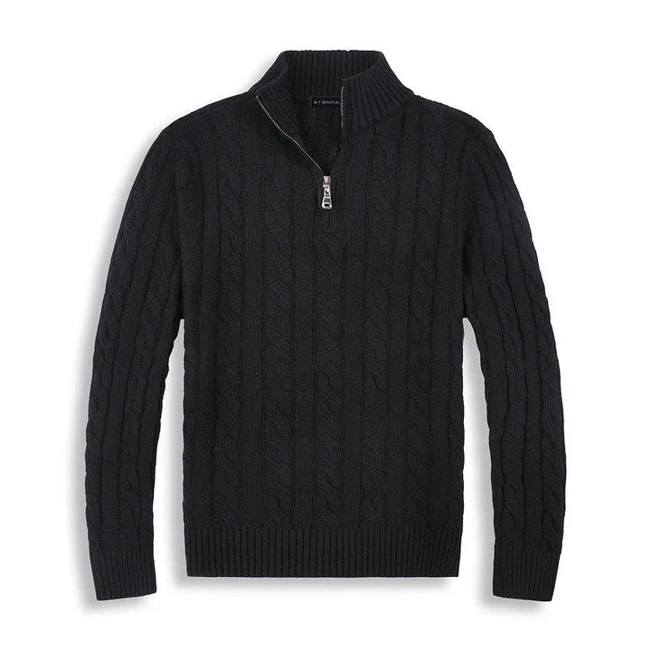 Carlos | Cable Knit Half-Zip Cotton Jumper