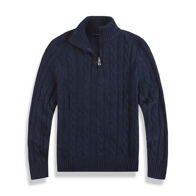 Carlos | Cable Knit Half-Zip Cotton Jumper