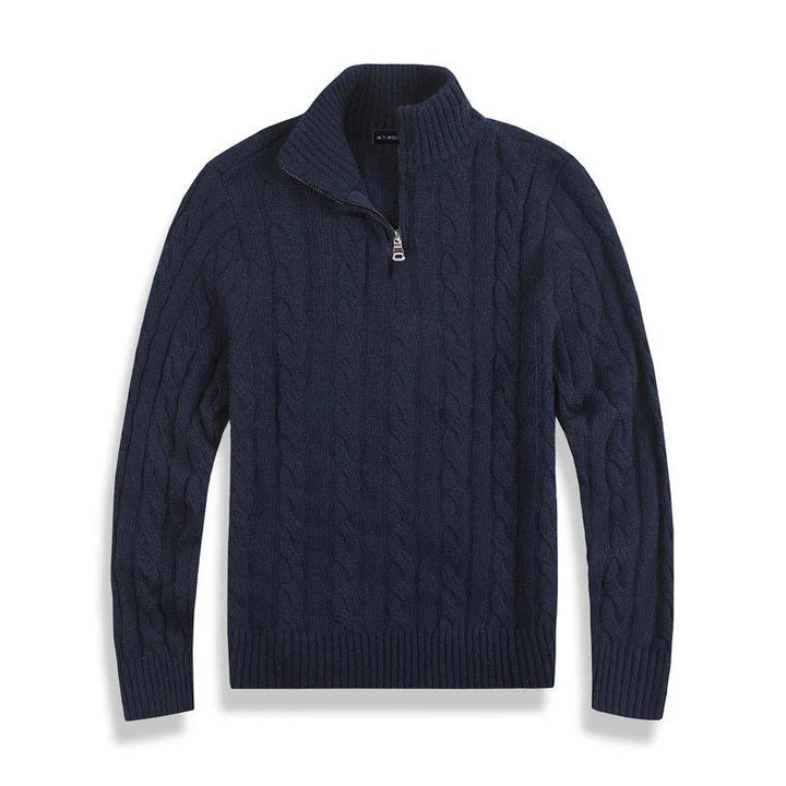 Carlos | Cable Knit Half-Zip Cotton Jumper