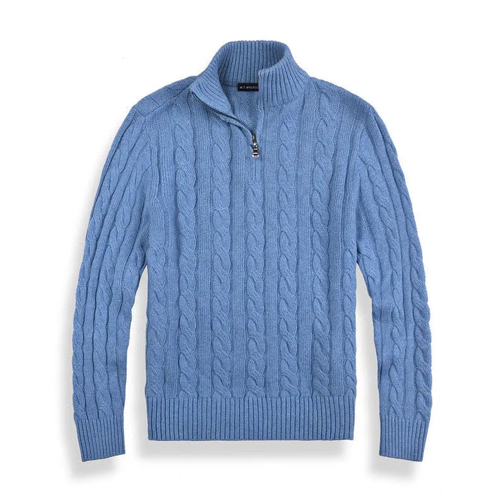 Carlos | Cable Knit Half-Zip Cotton Jumper