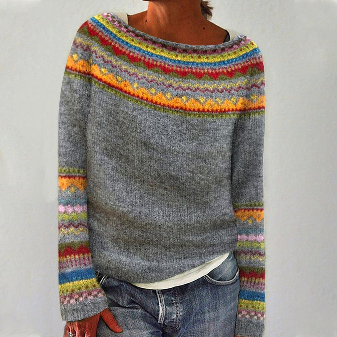 Charlotte | Fair Isle Yoke Boat Neck Jumper