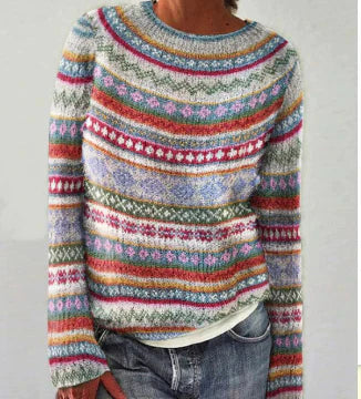Charlotte | Fair Isle Yoke Boat Neck Jumper