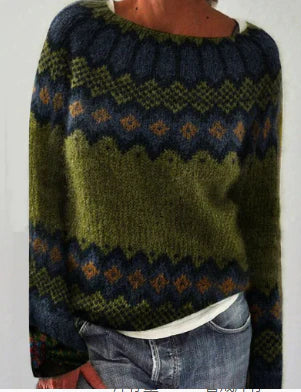 Charlotte | Fair Isle Yoke Boat Neck Jumper