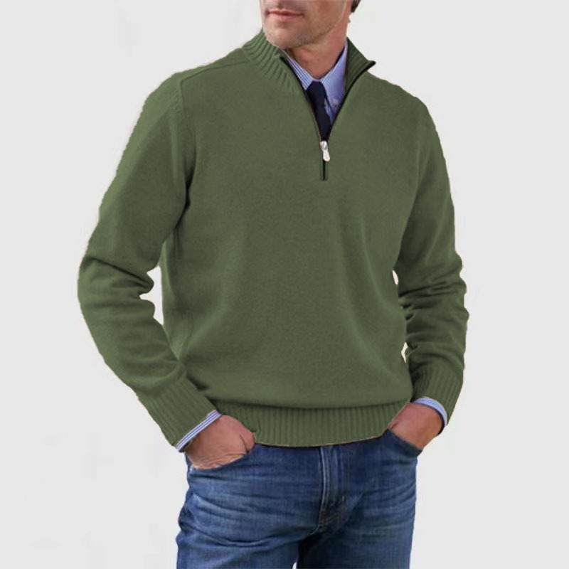 Chris | Quarter Zip Funnel Neck Knit Jumper