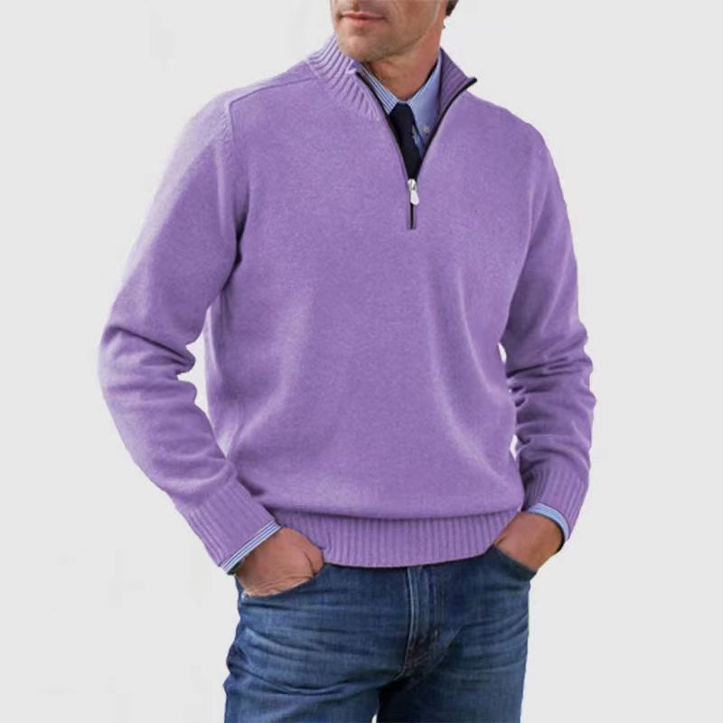 Chris | Quarter Zip Funnel Neck Knit Jumper