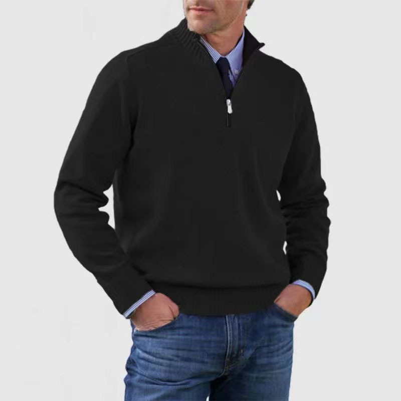 Chris | Quarter Zip Funnel Neck Knit Jumper