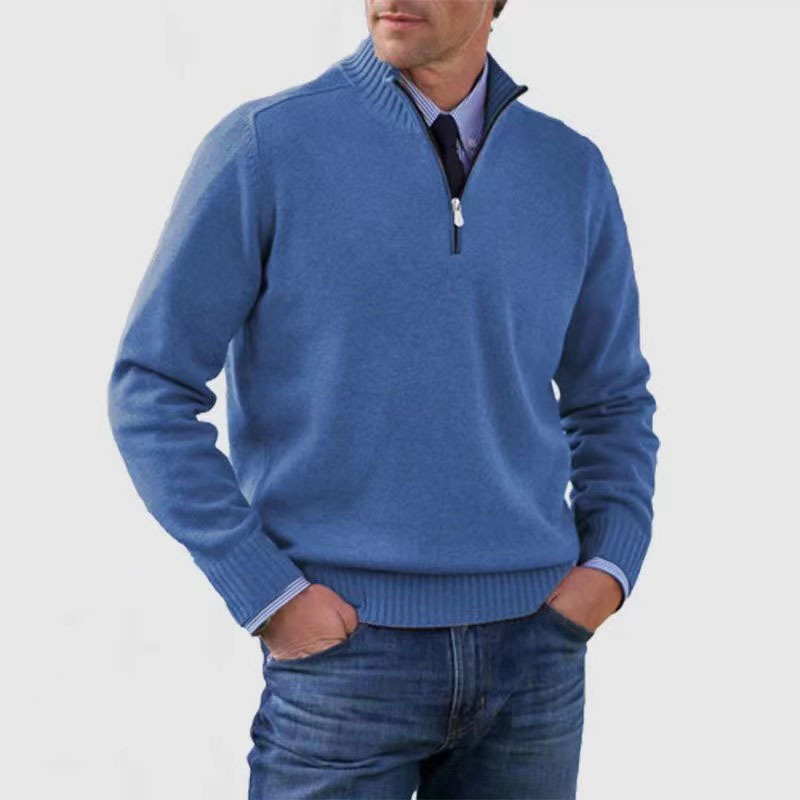 Chris | Quarter Zip Funnel Neck Knit Jumper