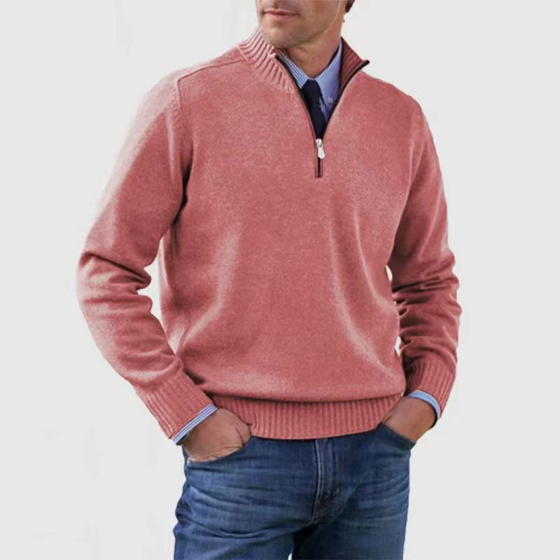 Chris | Quarter Zip Funnel Neck Knit Jumper