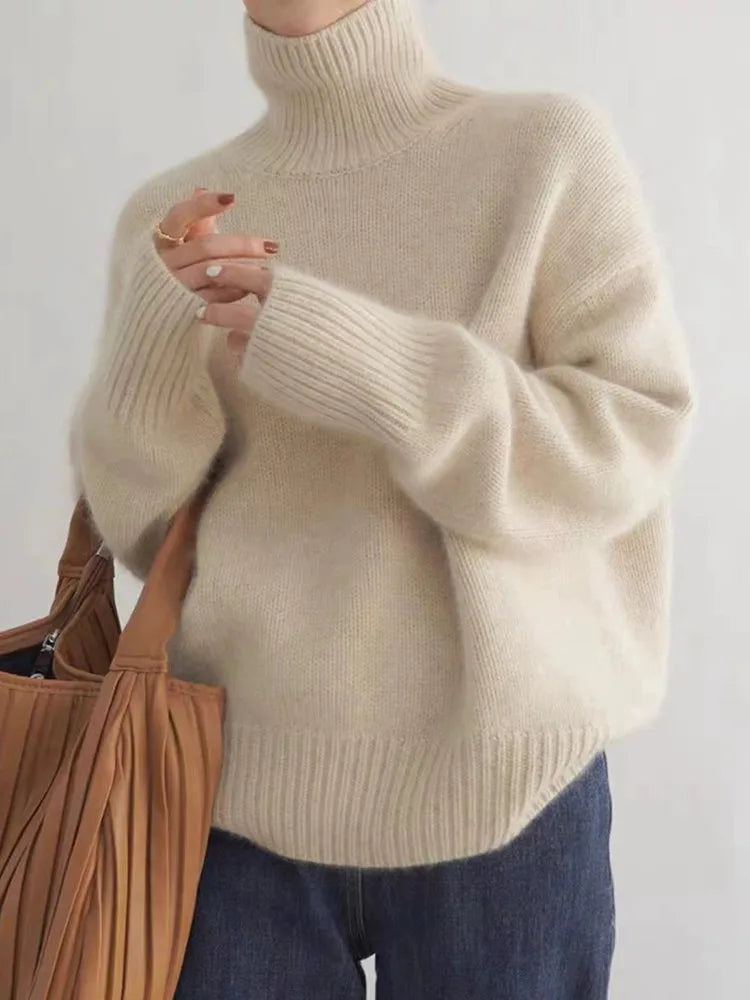 Ciara | Roll Neck Drop Shoulder Wool Jumper