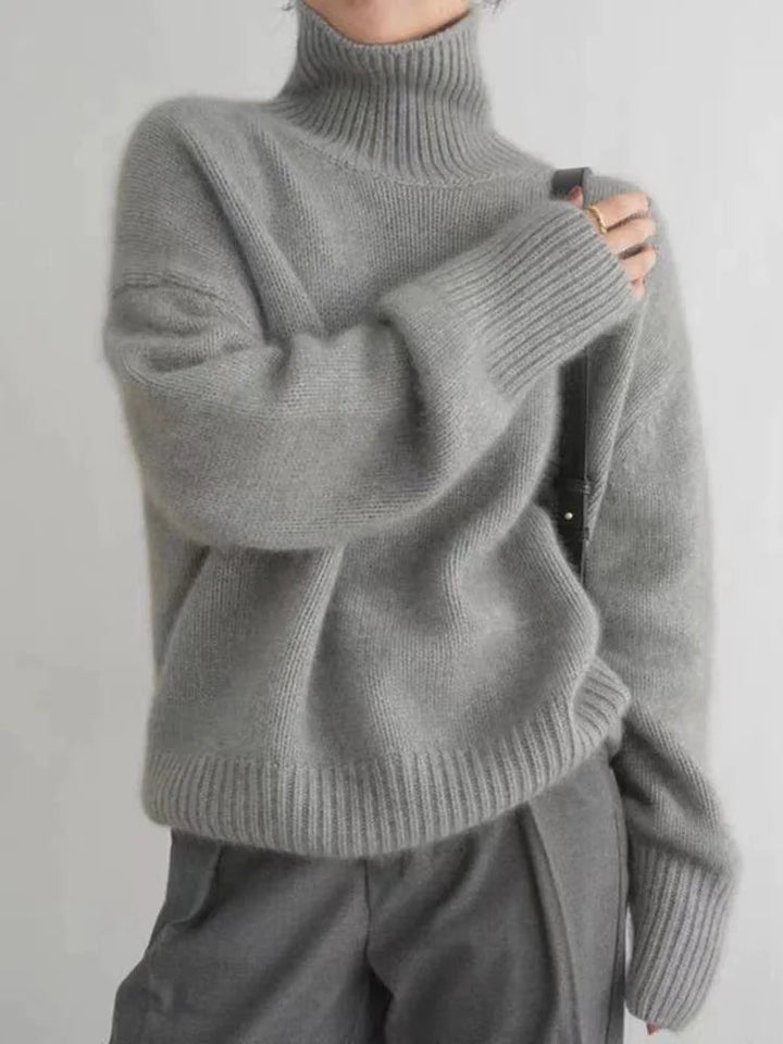 Ciara | Roll Neck Drop Shoulder Wool Jumper