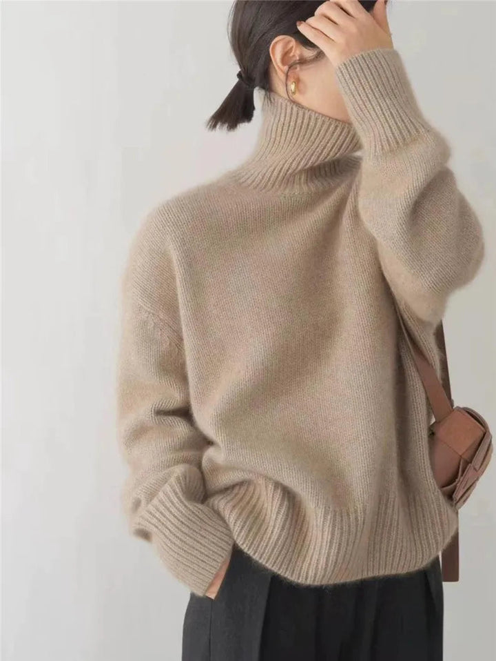 Ciara | Roll Neck Drop Shoulder Wool Jumper