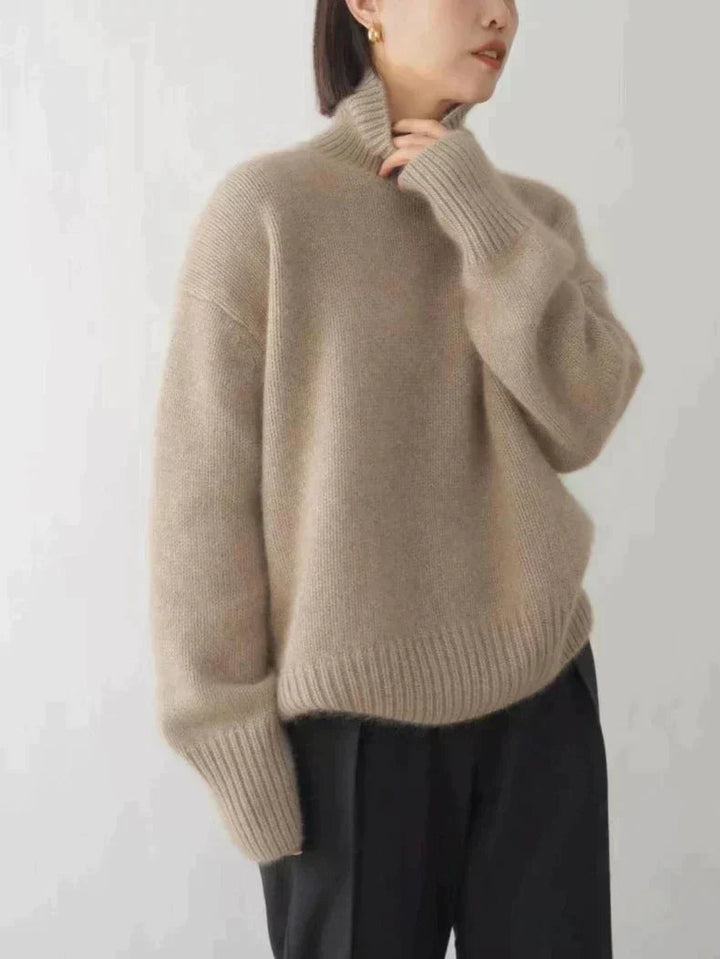 Ciara | Roll Neck Drop Shoulder Wool Jumper
