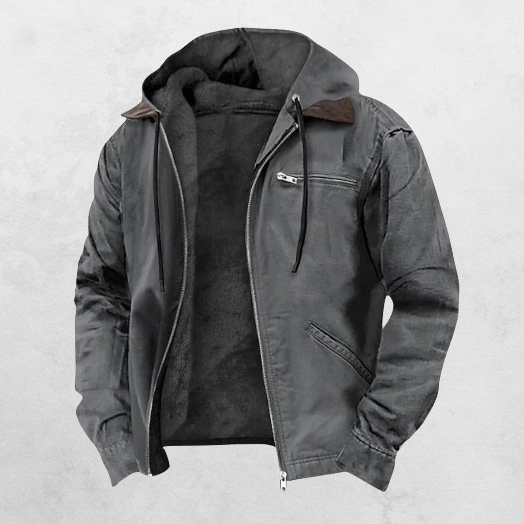 Curtis | Fleece Lined Hooded Zip Jacket
