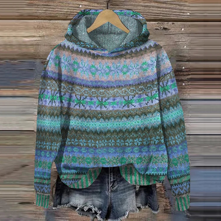 Danielle | Patterned Knit Hooded Jumper