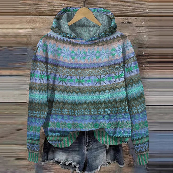 Danielle | Patterned Knit Hooded Jumper