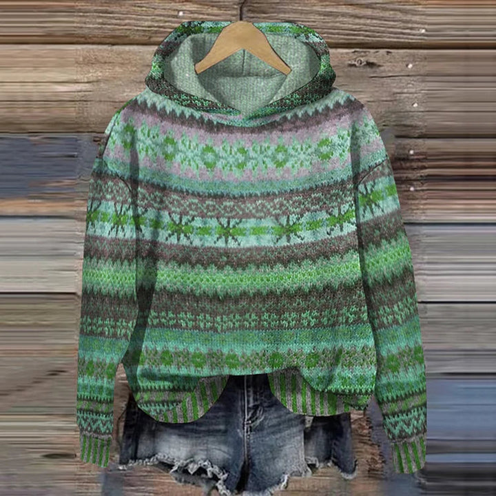 Danielle | Patterned Knit Hooded Jumper