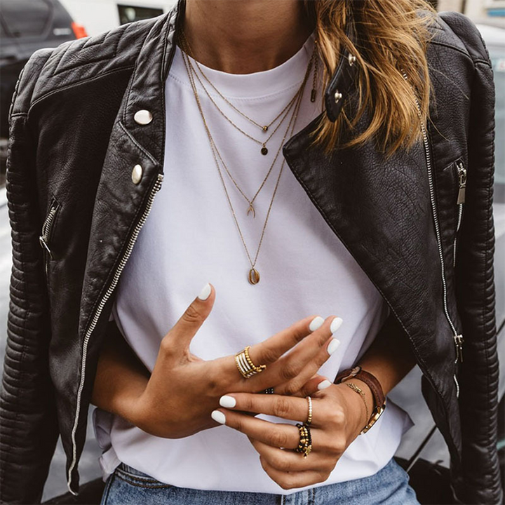 Diana | Quilted Shoulder Fitted Biker Jacket