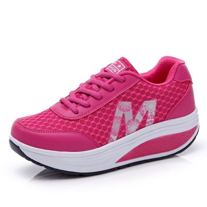 Edith | Lace-Up Mesh Platform Trainers