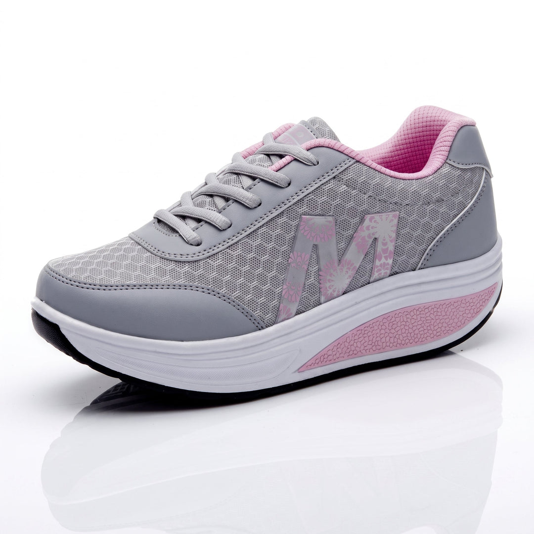 Edith | Lace-Up Mesh Platform Trainers