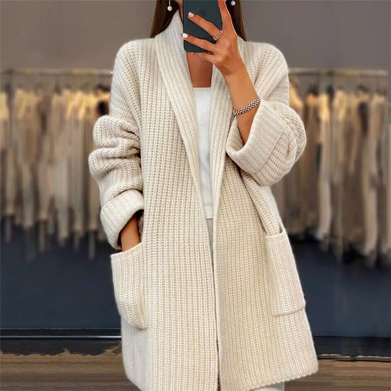 Evelyn | Ribbed Open Front Oversized Cardigan