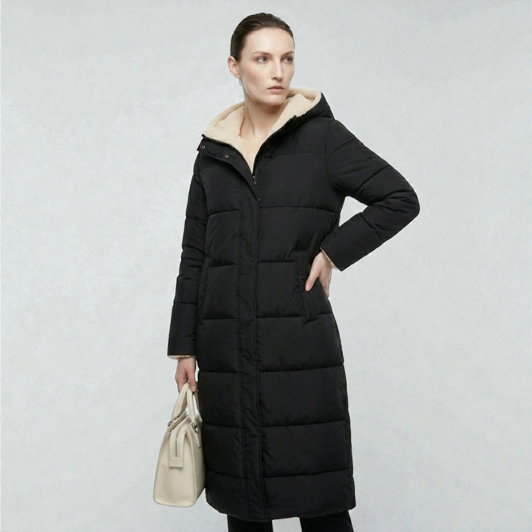 Freya | Hooded Longline Reversible Puffer Coat