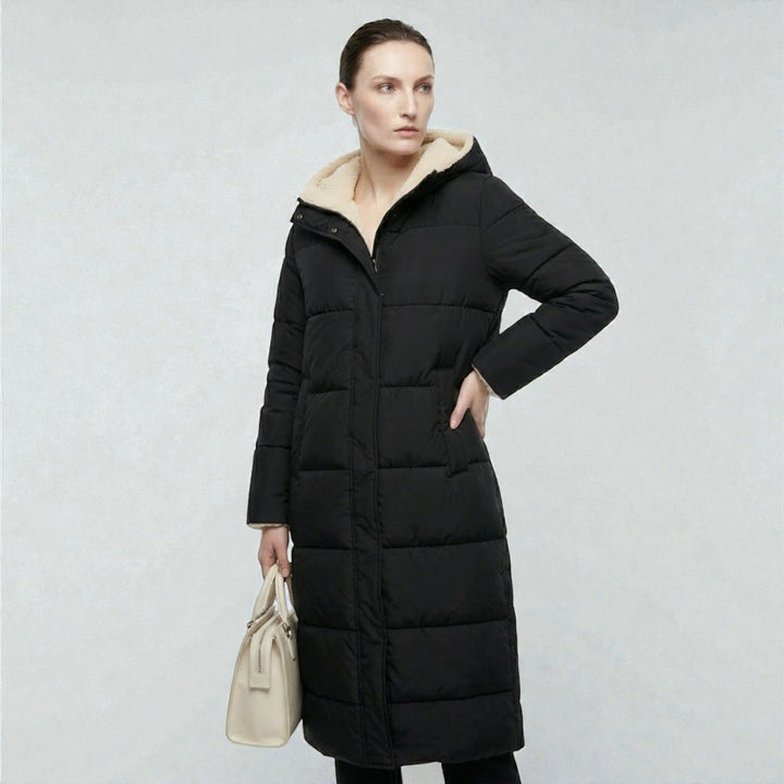 Freya | Hooded Longline Reversible Puffer Coat