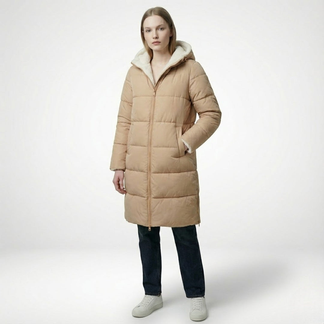 Freya | Hooded Longline Reversible Puffer Coat