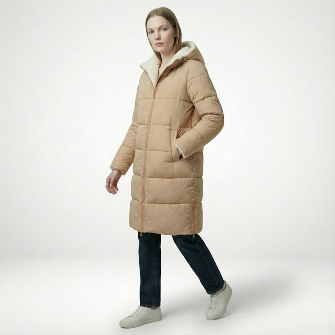 Freya | Hooded Longline Reversible Puffer Coat