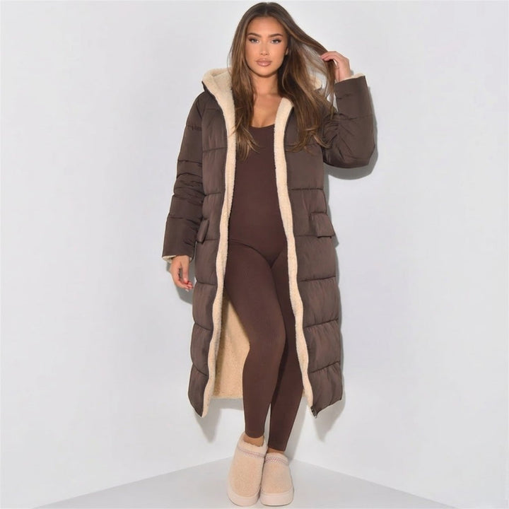 Freya | Hooded Longline Reversible Puffer Coat