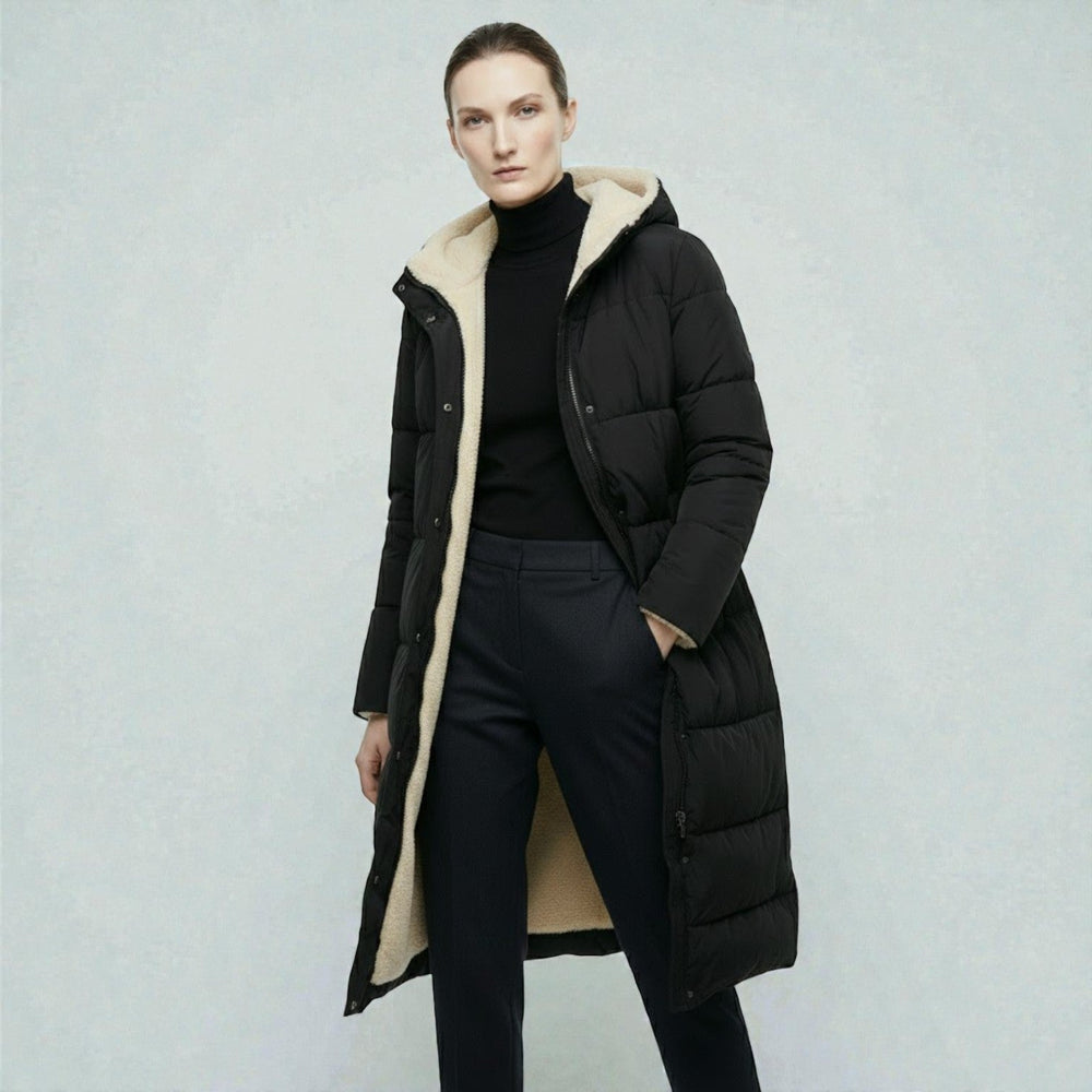 Freya | Hooded Longline Reversible Puffer Coat