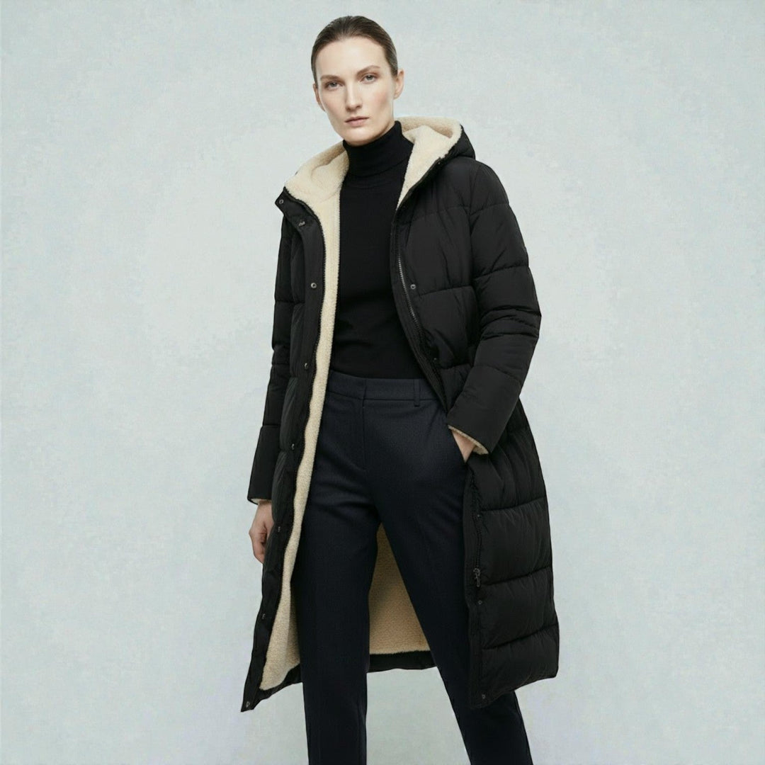 Freya | Hooded Longline Reversible Puffer Coat
